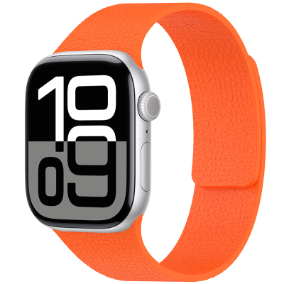Apple Watch Ultra 49mm Zore KRD-136 Kabartma Desenli Silikon Kordon Turuncu