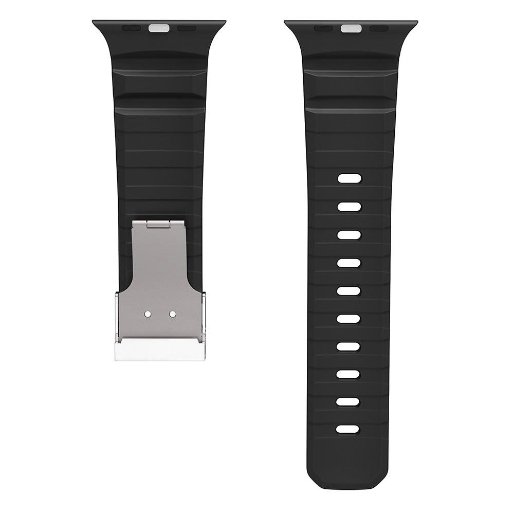 Apple Watch Ultra 49mm Zore KRD-145 Metal Tokalı Silikon Kordon - 12