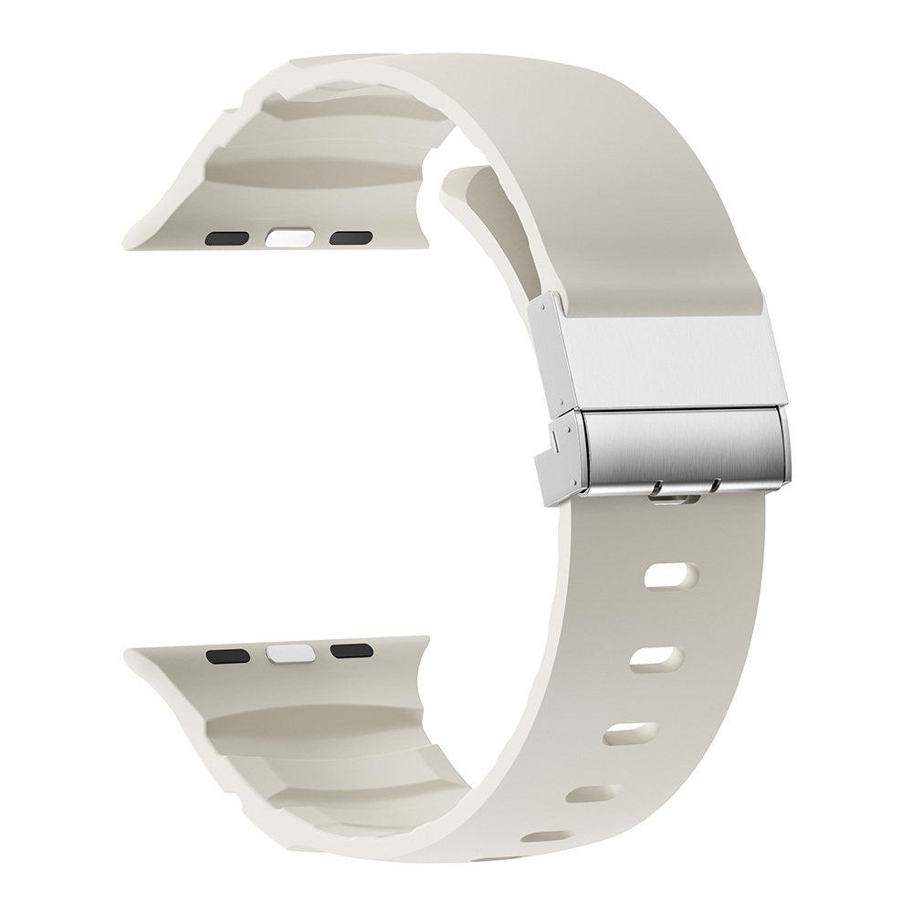 Apple Watch Ultra 49mm Zore KRD-145 Metal Tokalı Silikon Kordon - 19