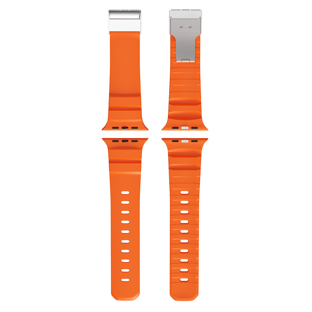 Apple Watch Ultra 49mm Zore KRD-145 Metal Tokalı Silikon Kordon - 21