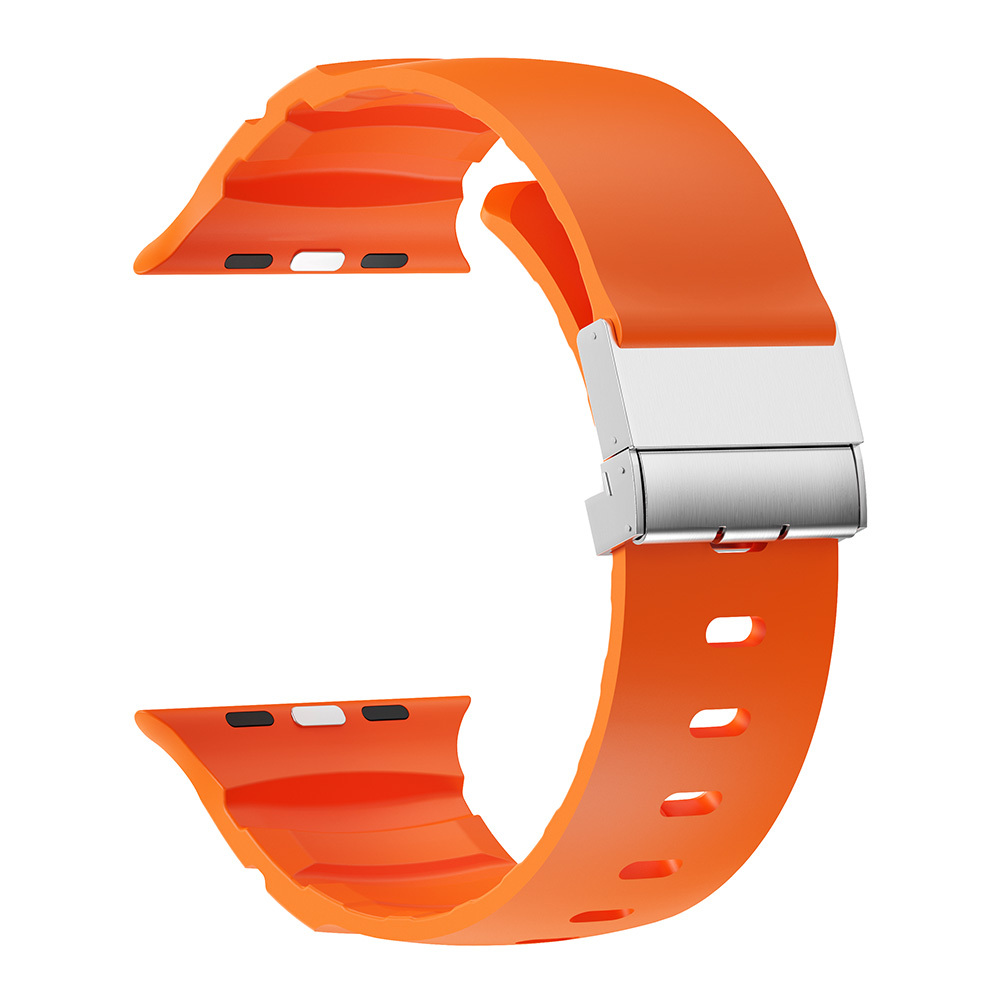 Apple Watch Ultra 49mm Zore KRD-145 Metal Tokalı Silikon Kordon - 23