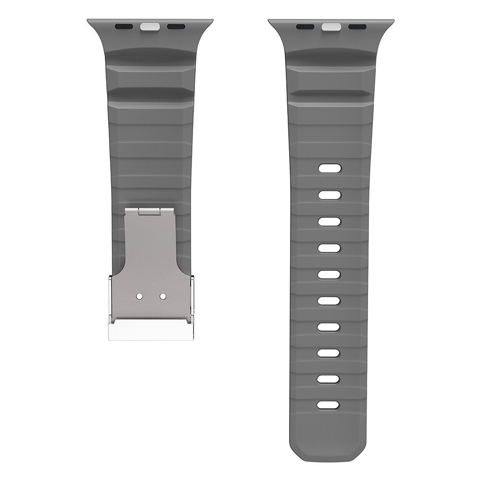 Apple Watch Ultra 49mm Zore KRD-145 Metal Tokalı Silikon Kordon - 24