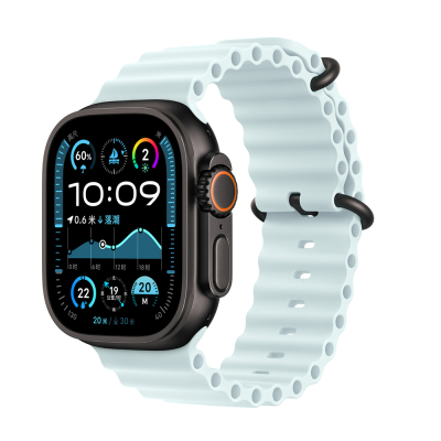 Apple Watch Ultra 49mm Zore KRD-75 Silikon Kordon Buz Mavisi