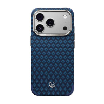 Benks ArmorGrid ArmorEdge X9 Series Kevlar Carbon Cover for Apple iPhone 18 Pro – M-Safe Charging Compatible with Raised Camera Bezel Navy blue