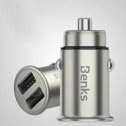 Benks C27 Dual Usb Car Charger 4.8A Grey