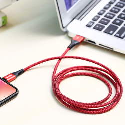 Benks D26 Lightning Usb Kablo 1.8M Kırmızı