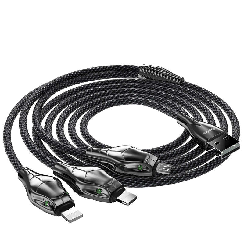 Benks D27 3 in 1 Snake Lightning+Lightning+Micro Cable 1.5M - 1