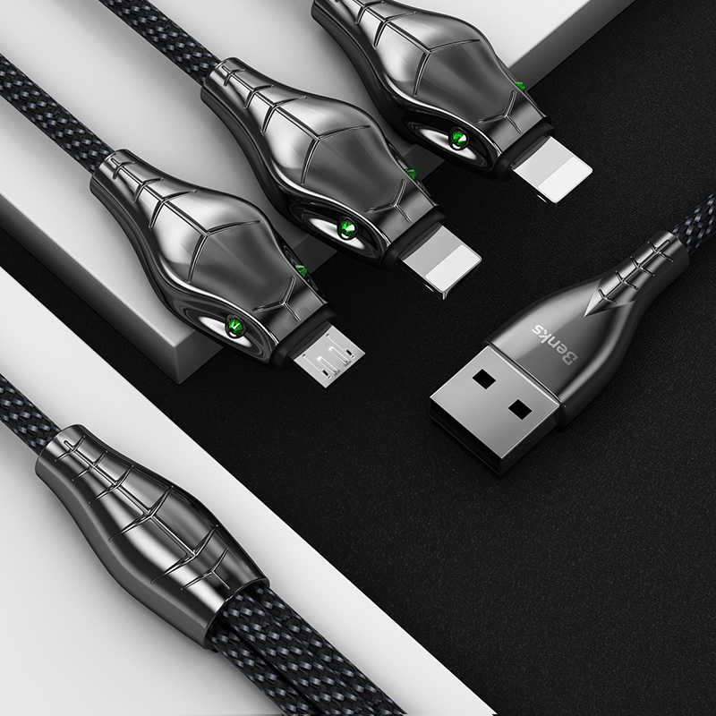Benks D27 3 in 1 Snake Lightning+Lightning+Micro Cable 1.5M - 6