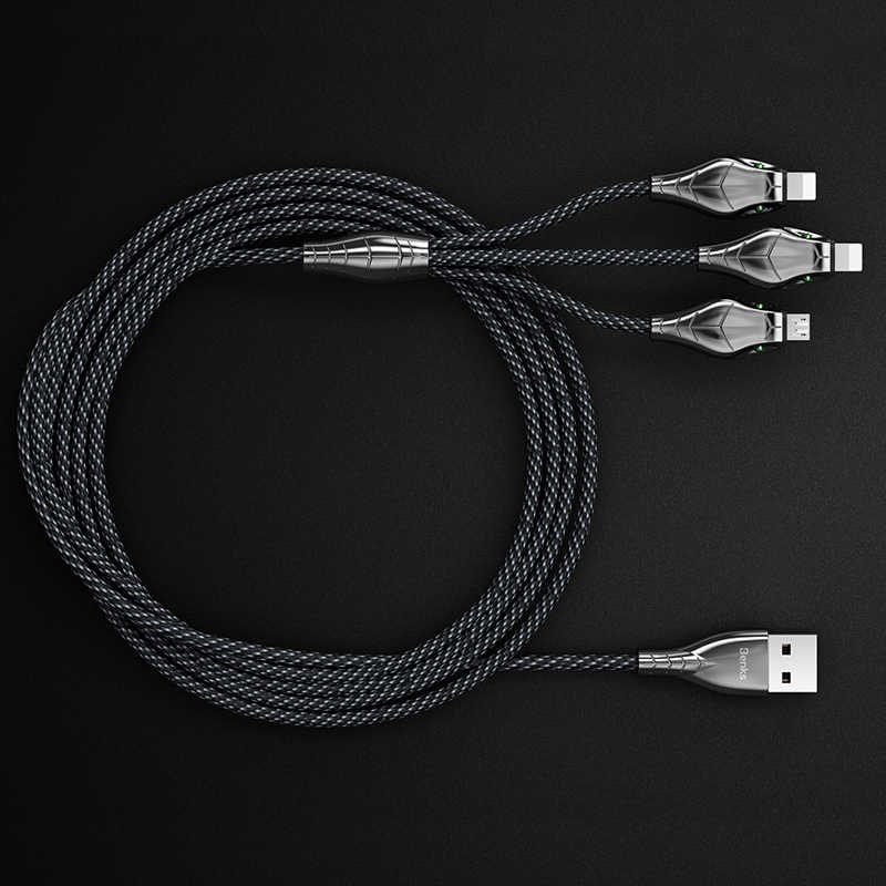 Benks D27 3 in 1 Snake Lightning+Lightning+Micro Cable 1.5M - 9