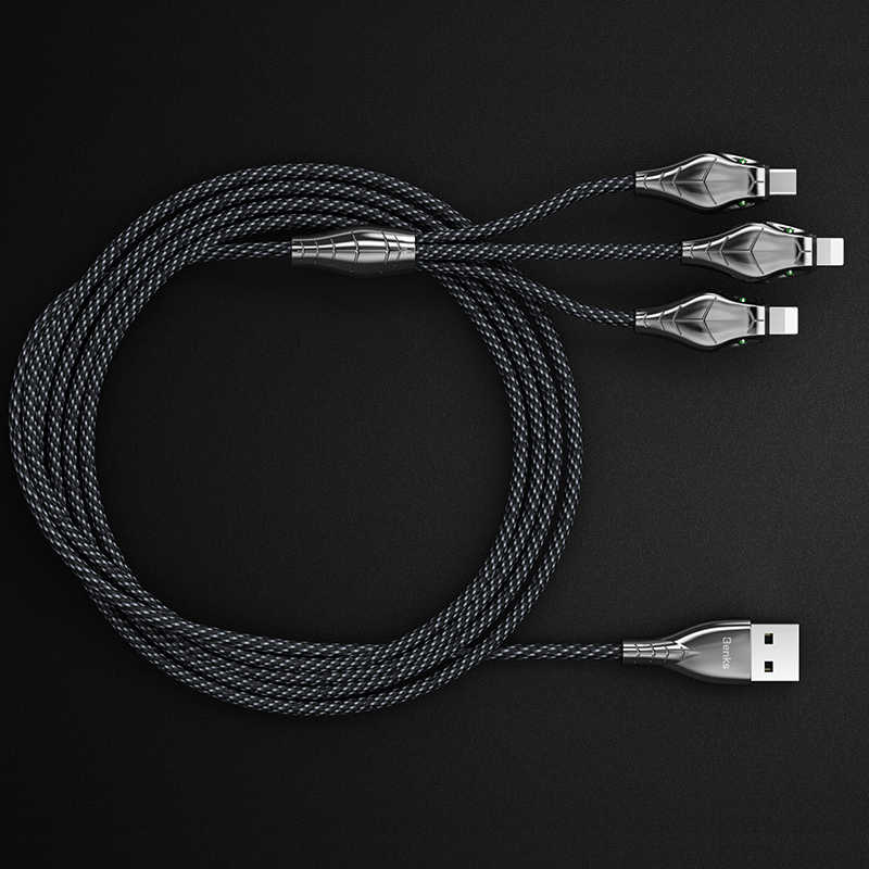 Benks D27 3 in 1 Snake Lightning+Lightning+Type-C Cable 1.5M - 7