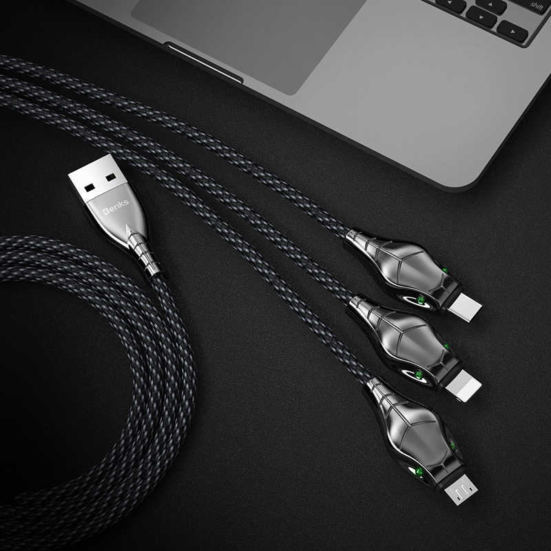 Benks D27 3 in 1 Snake Lightning+Micro+Type-C Cable 1.5M - 4