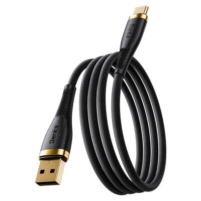 Benks D47 USB-A to Type-C PD 3.0 Braided Charging and Data Cable 66W 1 Meter Black