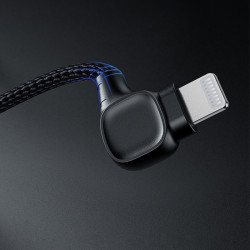 Benks M15 MFI Dual Right-Angle Fast Charging Kablo Siyah