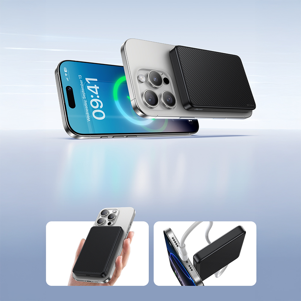 Benks MP17 ArmorGo M-safe Şarj Özellikli 600D Aramid Fiber Qi2 Teknolojili Powerbank 15W 10000mAh - 8