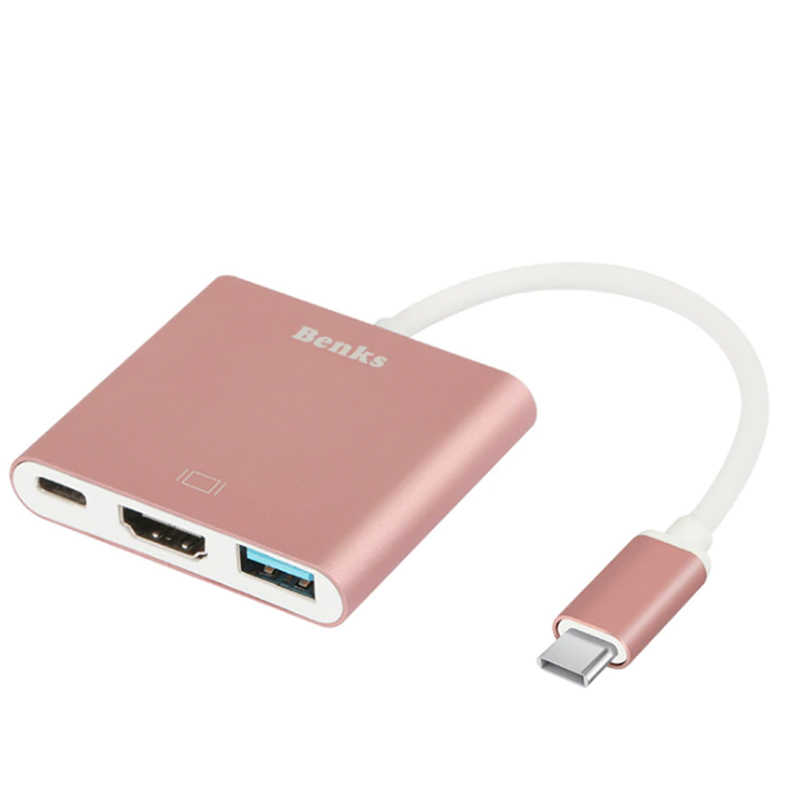 Benks U19 Type-C to 3 in 1 Adapter (Usb 3.0+HDMI+Type-c) - 1