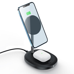 Benks W08 2 in 1 Dual Wireless Charge Stand Black