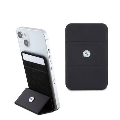 BMW Original Licensed Metal Logo Magnetic Stand Card Holder Black