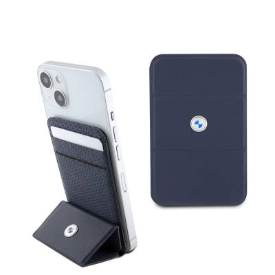 BMW Original Licensed Metal Logo Magnetic Stand Card Holder Navy blue