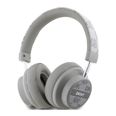 DKNY Original Licensed ENC Feature PU Logo Patterned Over-Ear Bluetooth Headphones Bej