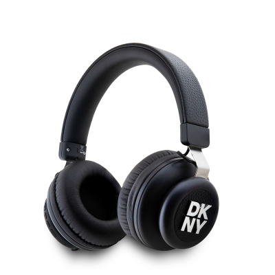 DKNY Orjinal Lisanslı PU Metal Logolu Kulak Üstü Bluetooth Kulaklık Siyah
