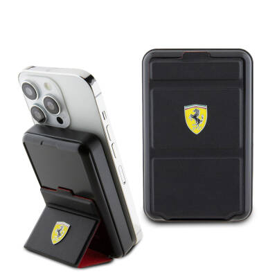 Ferrari 973WP Original Licensed Magsafe Charging Feature Stand Metal Logo Powerbank 10.000mAh Black