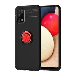 Galaxy A02S Case Zore Ravel Silicon Cover Black-Red