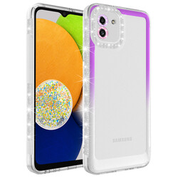 Galaxy A03 Case Silvery and Color Transition Design Lens Protected Zore Park Cover Mor-Beyaz