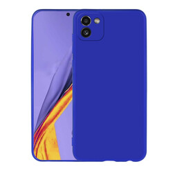 Galaxy A03 Case Zore Premier Silicon Cover Saks Blue