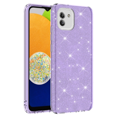 Galaxy A03 Case Zore Shining Silicone Purple