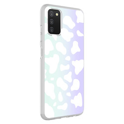 Galaxy A03S Case Zore M-Blue Patterned Cover Cow No2