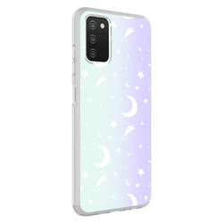 Galaxy A03S Case Zore M-Blue Patterned Cover Moon No4