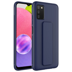 Galaxy A03S Case Zore Qstand Cover Navy blue