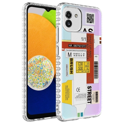 Galaxy A04 Case Airbag Edge Colorful Patterned Silicone Zore Elegans Cover NO2