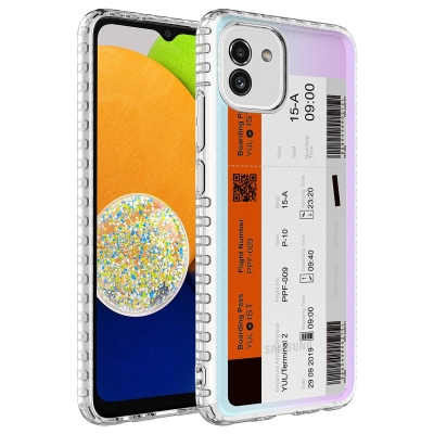 Galaxy A04 Case Airbag Edge Colorful Patterned Silicone Zore Elegans Cover NO1