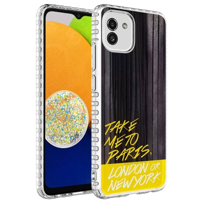 Galaxy A04 Case Airbag Edge Colorful Patterned Silicone Zore Elegans Cover NO3