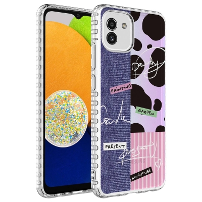 Galaxy A04 Case Airbag Edge Colorful Patterned Silicone Zore Elegans Cover NO8