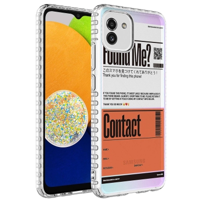 Galaxy A04 Case Airbag Edge Colorful Patterned Silicone Zore Elegans Cover NO6