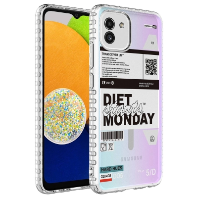 Galaxy A04 Case Airbag Edge Colorful Patterned Silicone Zore Elegans Cover NO5