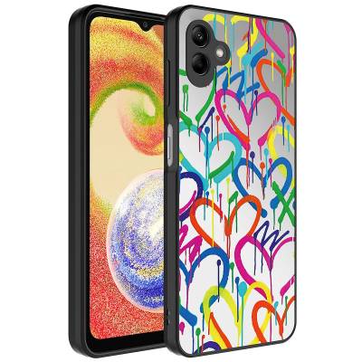 Galaxy A04 Case Mirror Patterned Camera Protected Glossy Zore Mirror Cover Kalp