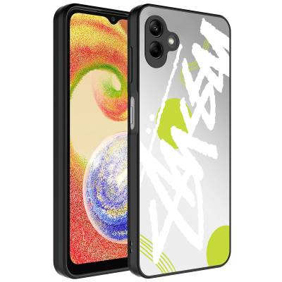 Galaxy A04 Case Mirror Patterned Camera Protected Glossy Zore Mirror Cover Yazı