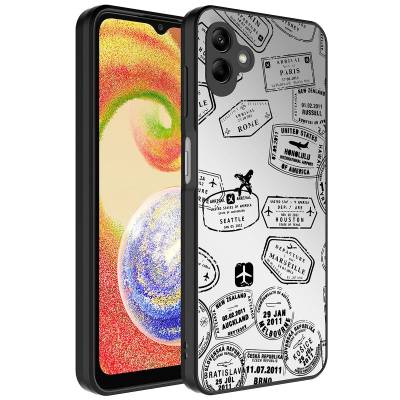 Galaxy A04 Case Mirror Patterned Camera Protected Glossy Zore Mirror Cover Seyahat