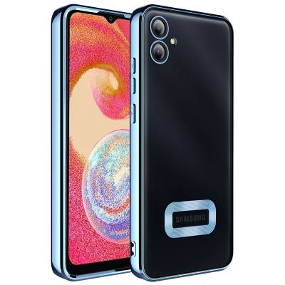 Galaxy A04E Case Camera Protected Zore Omega Cover Showing Logo Sierra Mavi