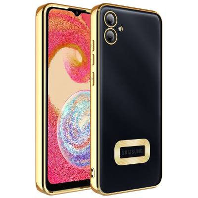 Galaxy A04E Case Camera Protected Zore Omega Cover Showing Logo Gold