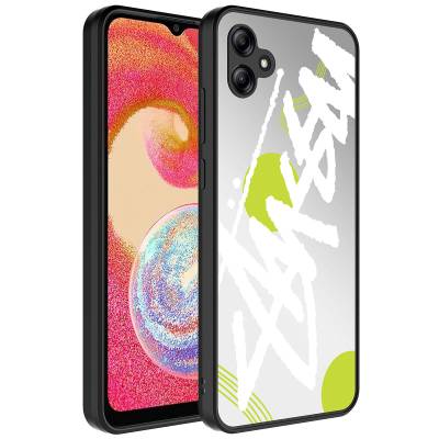 Galaxy A04E Case Mirror Patterned Camera Protected Glossy Zore Mirror Cover Yazı