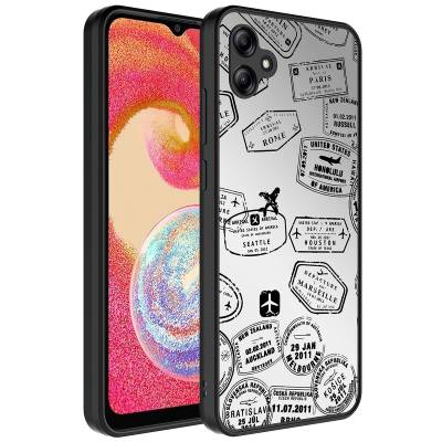 Galaxy A04E Case Mirror Patterned Camera Protected Glossy Zore Mirror Cover Seyahat