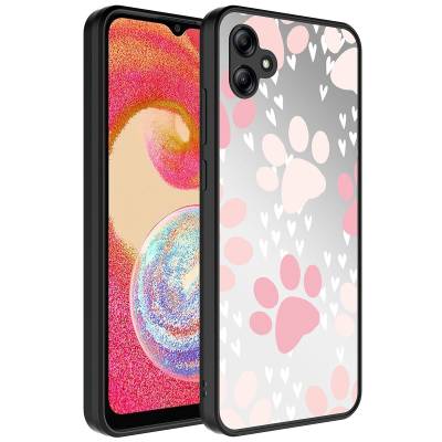 Galaxy A04E Case Mirror Patterned Camera Protected Glossy Zore Mirror Cover Pati