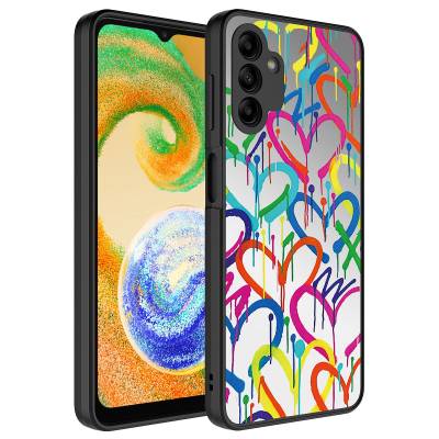 Galaxy A04S Case Mirror Patterned Camera Protected Glossy Zore Mirror Cover Kalp