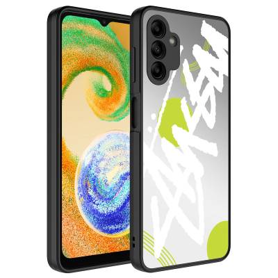 Galaxy A04S Case Mirror Patterned Camera Protected Glossy Zore Mirror Cover Yazı