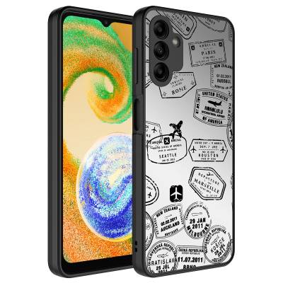 Galaxy A04S Case Mirror Patterned Camera Protected Glossy Zore Mirror Cover Seyahat