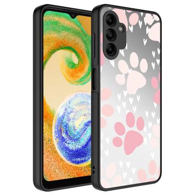 Galaxy A04S Case Mirror Patterned Camera Protected Glossy Zore Mirror Cover Pati